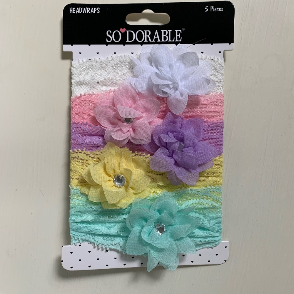 NWT 5 pk lace floral head wraps